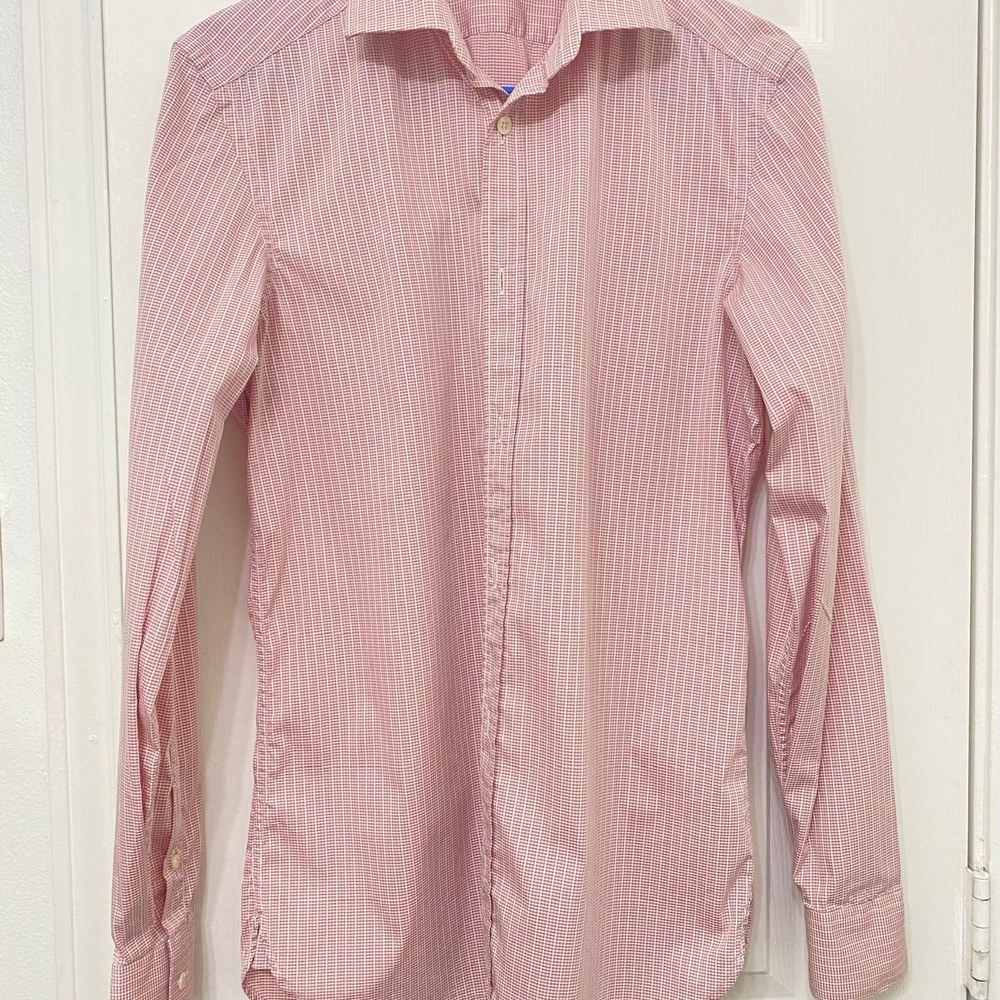 Burberry Pink Plaid Dress Shirt